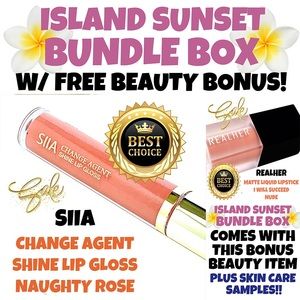 BUNDLE BOX  SIIA Change Agent Lip Gloss-Naughty Rose Realher Matte Lipstick Mini